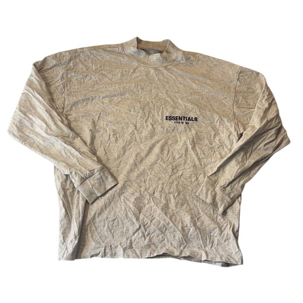 Fear Of God X Essentials Classic Fit Long Sleeve T-Shirt Size: S Gray